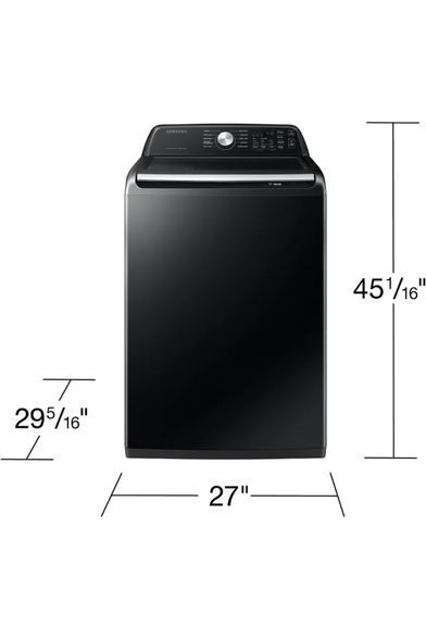 Samsung 4.7 Cu Ft Top Load Washing Machine Bundle with Built-In WaterJet Faucet, Self Clean, Low Vibration Quiet Wash, Smart Wi-Fi, Includes Hoses & 1-Year CPS Protection