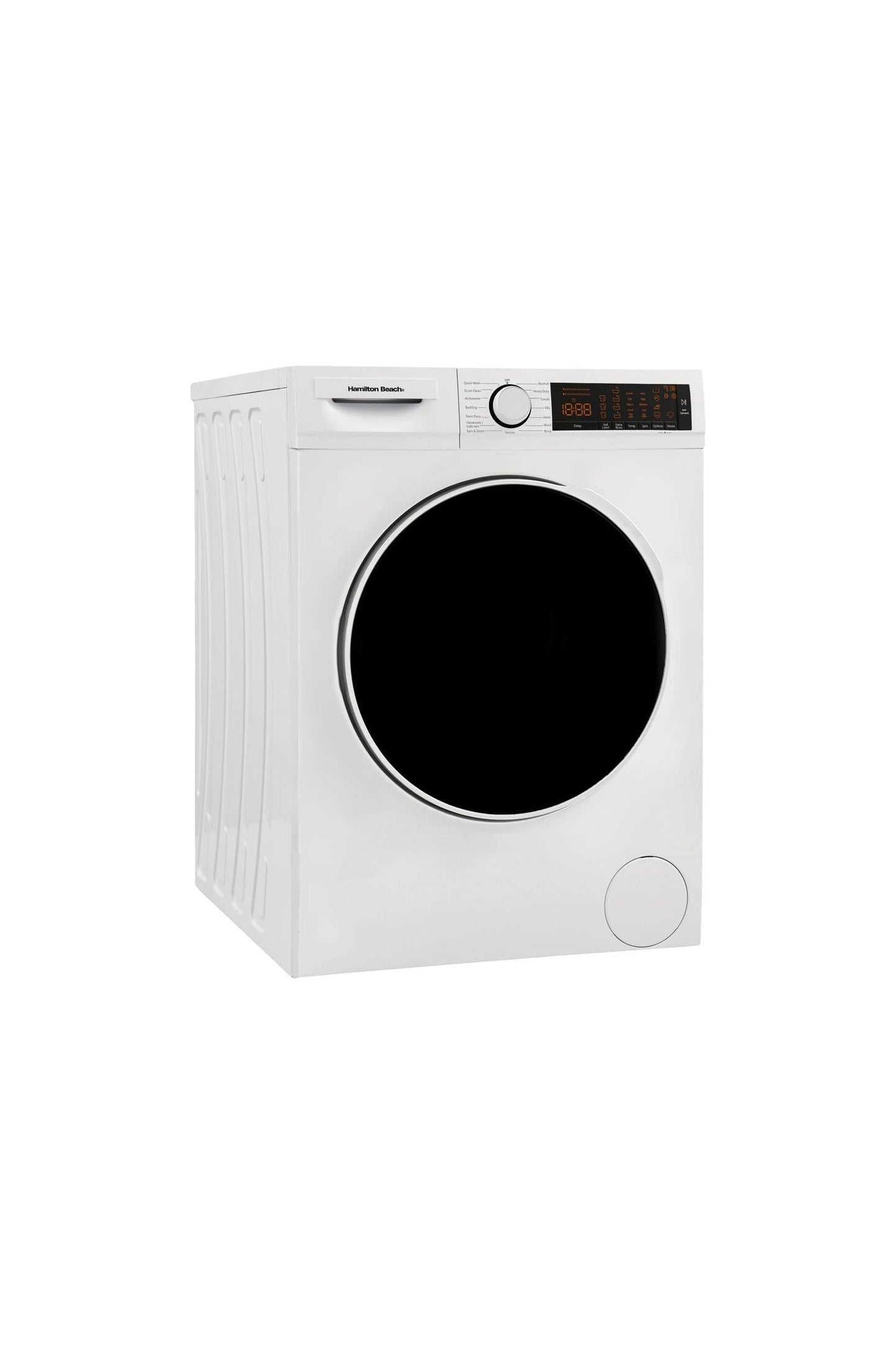 Hamilton Beach HBFW3205 Fullsize Washer-LED Digital Display Panel-5 Wash Cycles-Front Load Design-2.2 cu ft, 24 inch Wide, White