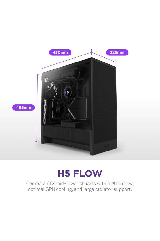 NZXT H5 Flow 2024 - Compact ATX Mid-Tower PC Gaming Case
