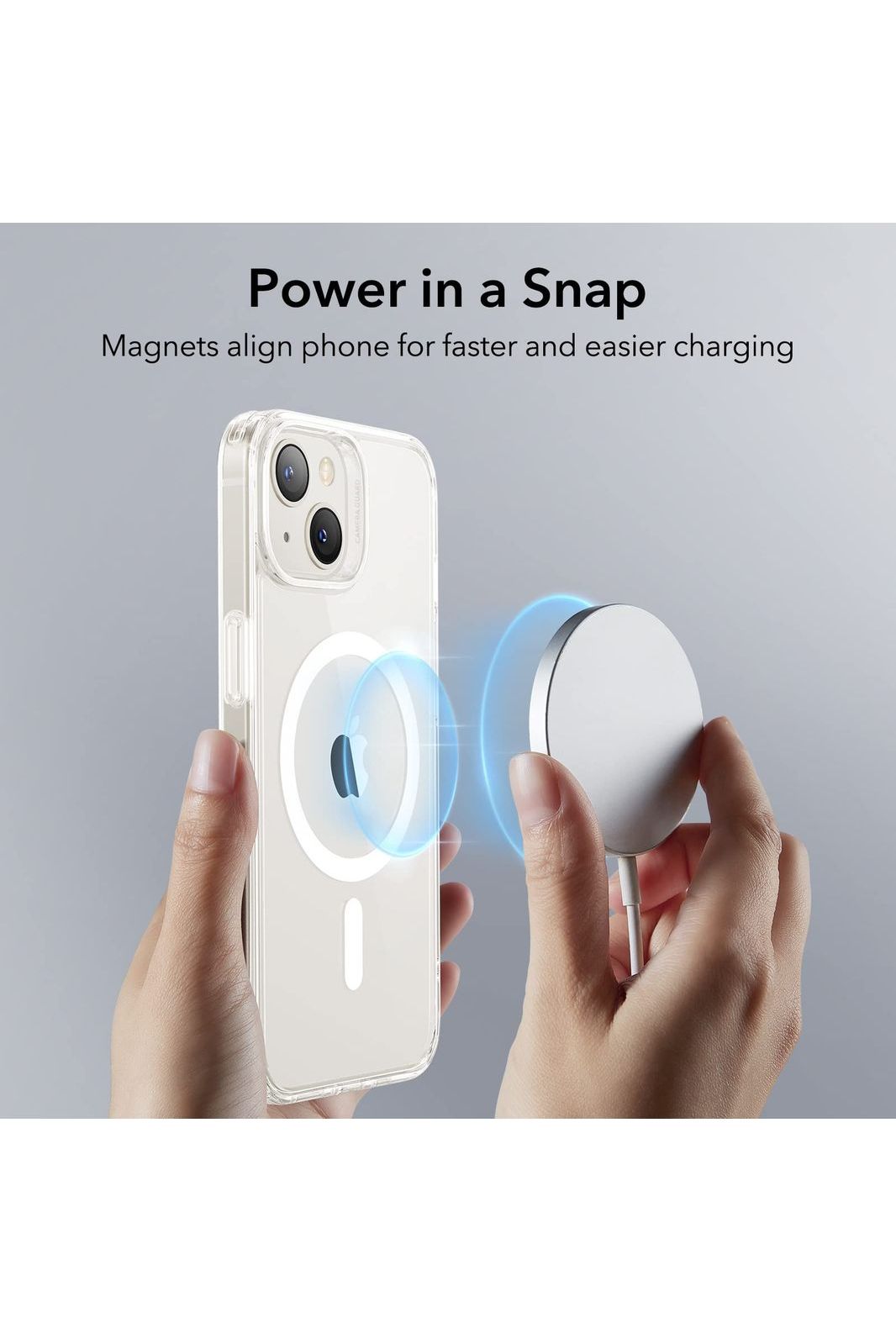 iPhone 14/iPhone 13, Compatible with MagSafe, Classic Hybrid Magnetic, Military Standard, Drop Protection, Scratch-Resistant Back, Clear