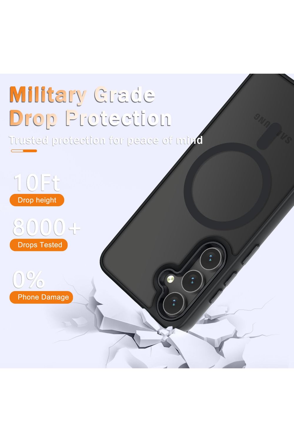 Samsung Galaxy S24 FE Case, Matte Magnetic Phone Case Black