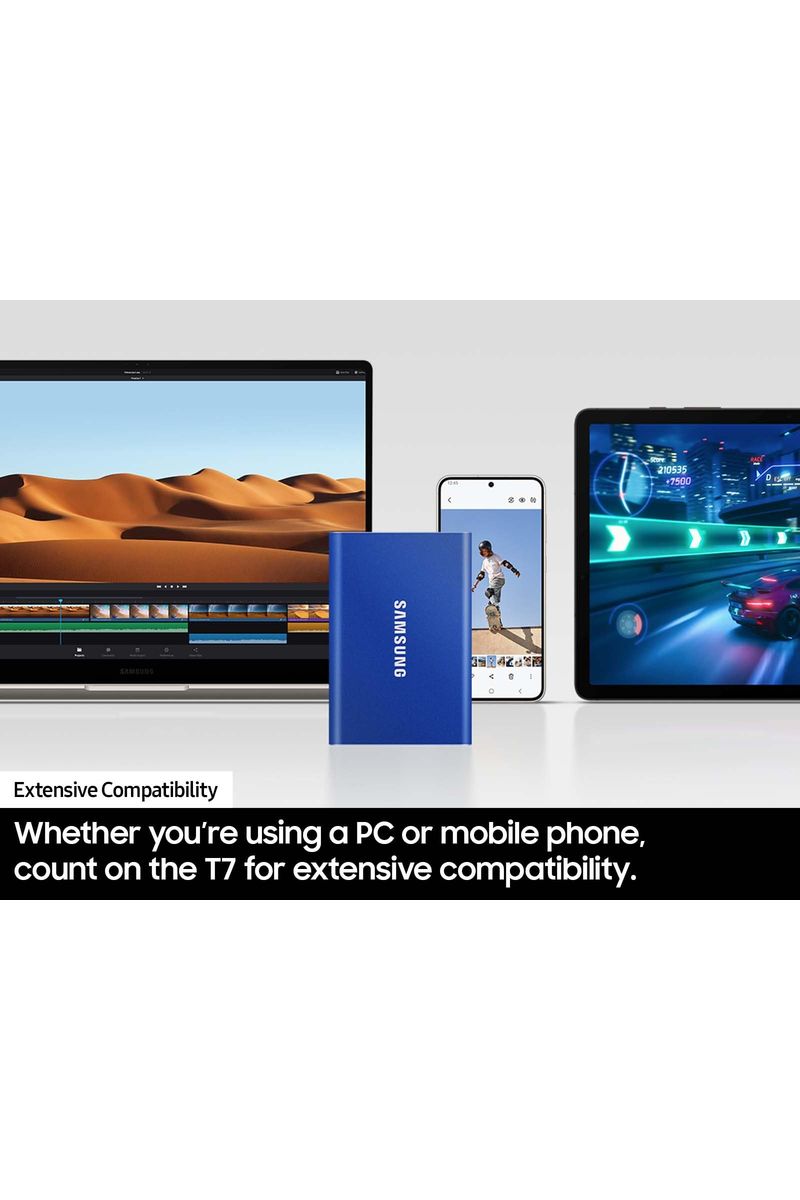 Samsung T7 Portable SSD, 2TB External Solid State Drive