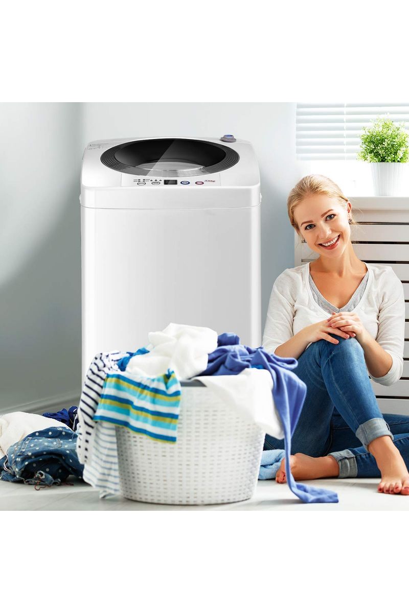 Giantex Portable Washing Machine, Full Automatic Washer and Dryer Combo, with Built-in Pump Drain 8 LBS Capacity Compact Laundry Washer Spin Dryer for Apartment RV Dorm
