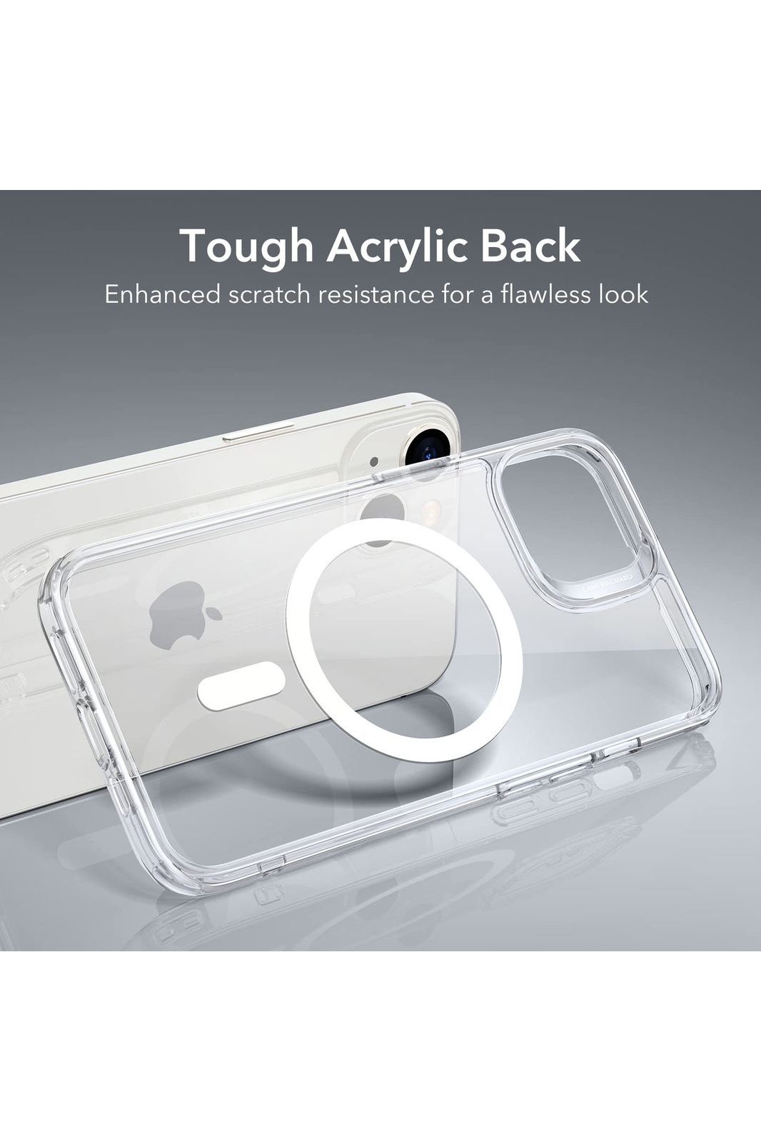 iPhone 14/iPhone 13, Compatible with MagSafe, Classic Hybrid Magnetic, Military Standard, Drop Protection, Scratch-Resistant Back, Clear