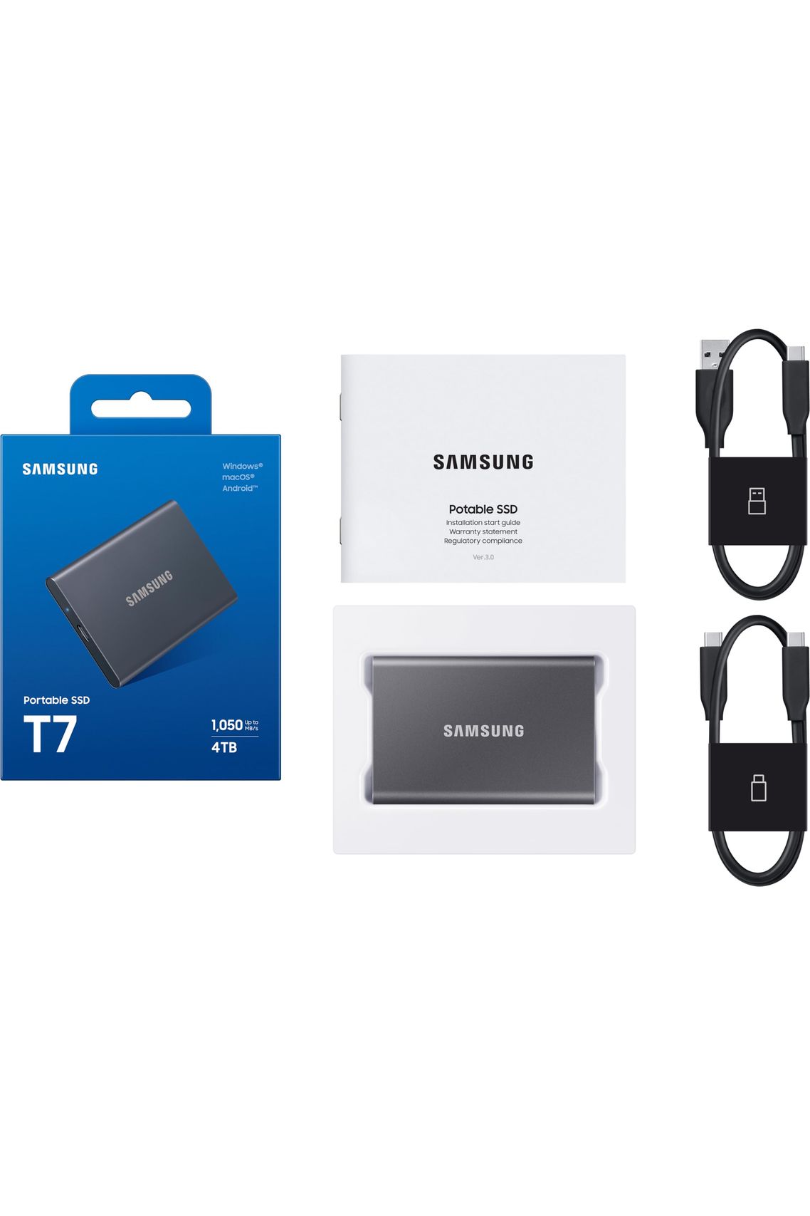Samsung T7 Portable SSD, 2TB External Solid State Drive