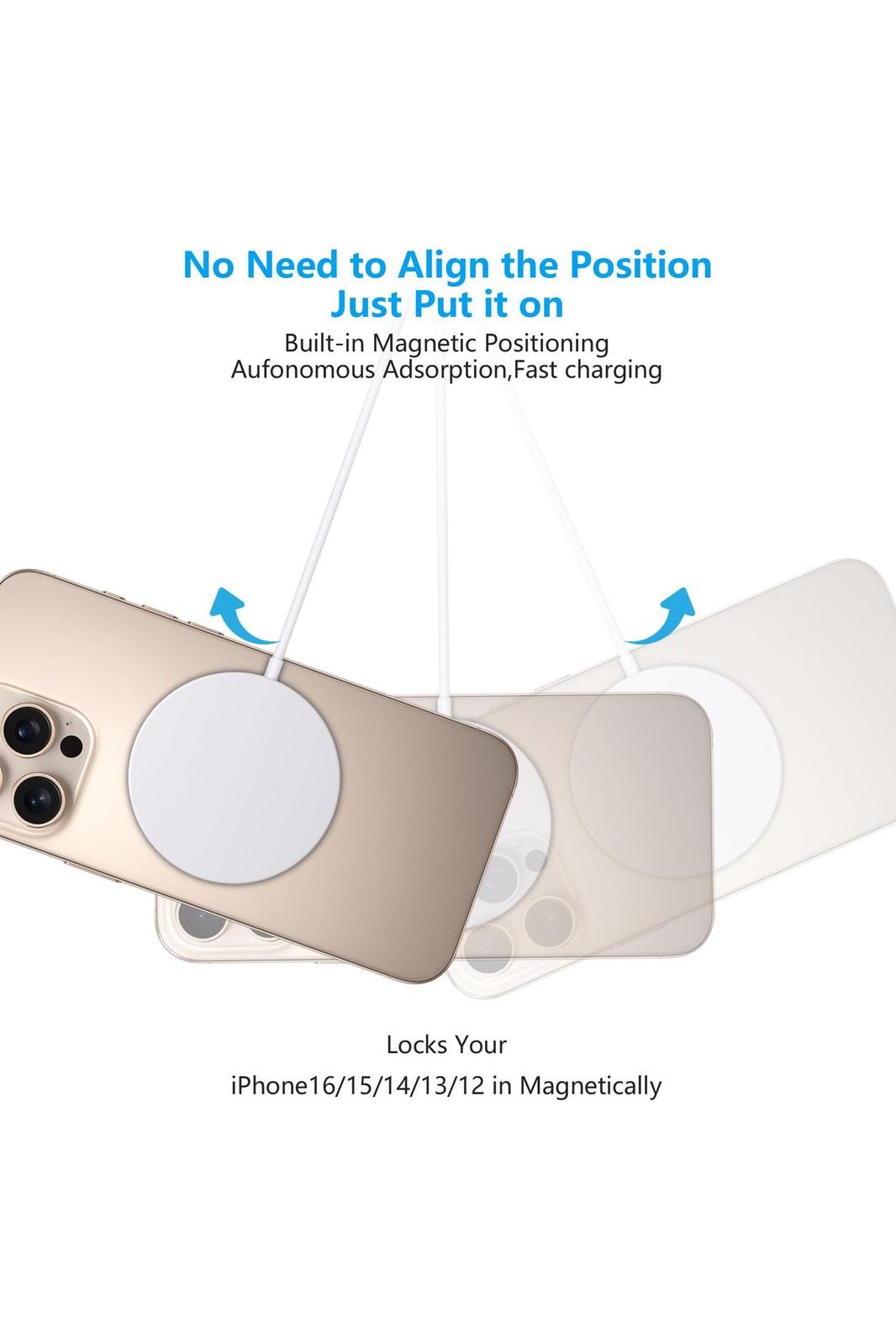Magnetic Wireless Charger for iPhone 16 Pro Max/16 Pro/15/14/13/12/Plus/AirPods 3/2/Pro 2