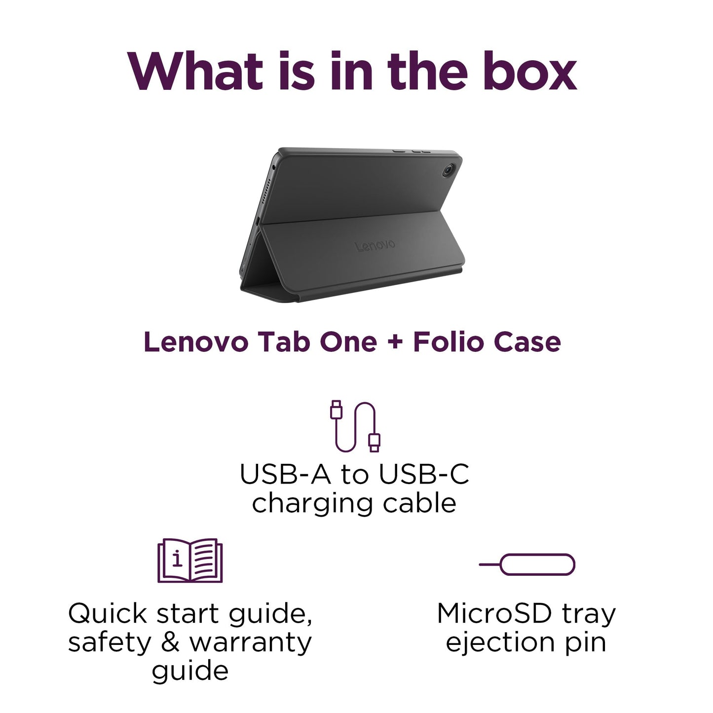 Lenovo Tab One - Lightweight Tablet - 8.7" HD Display - 4 GB Memory - 64 GB Storage - MediaTek Helio G85 - Includes Folio Case