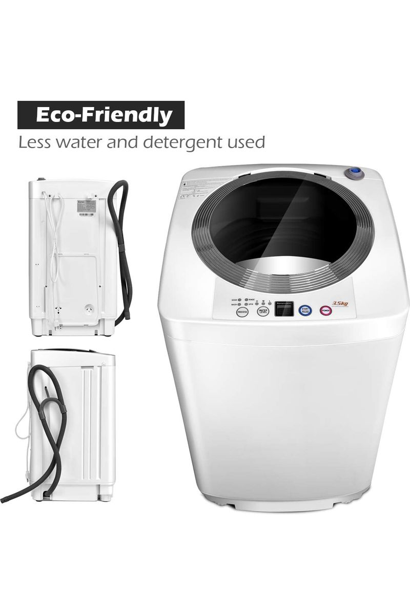 Giantex Portable Washing Machine, Full Automatic Washer and Dryer Combo, with Built-in Pump Drain 8 LBS Capacity Compact Laundry Washer Spin Dryer for Apartment RV Dorm