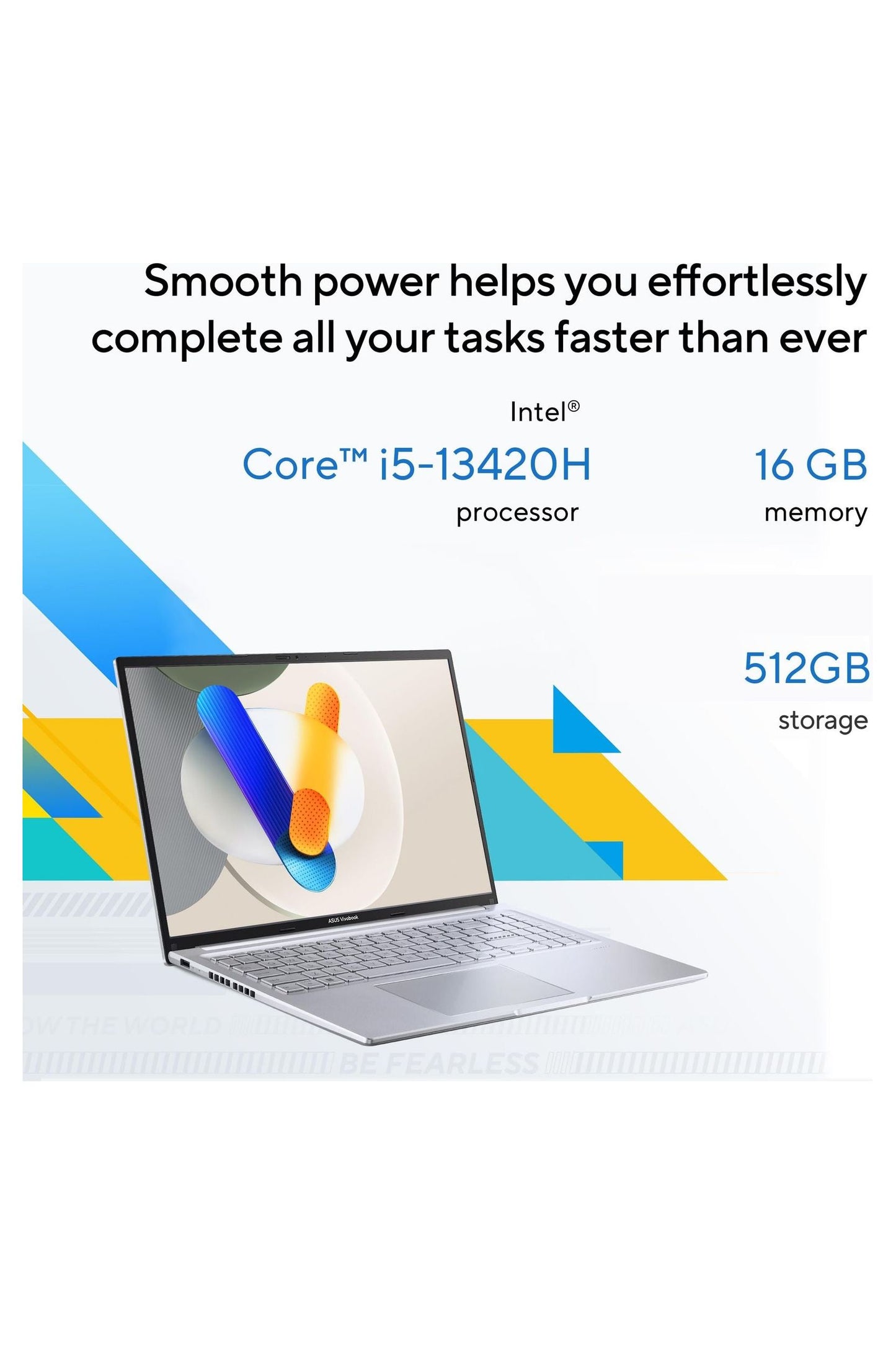 ASUS Vivobook 16 Laptop, Intel Core i5-13420H, Intel Iris Xᵉ Graphics, 16GB Memory, 512GB Storage
