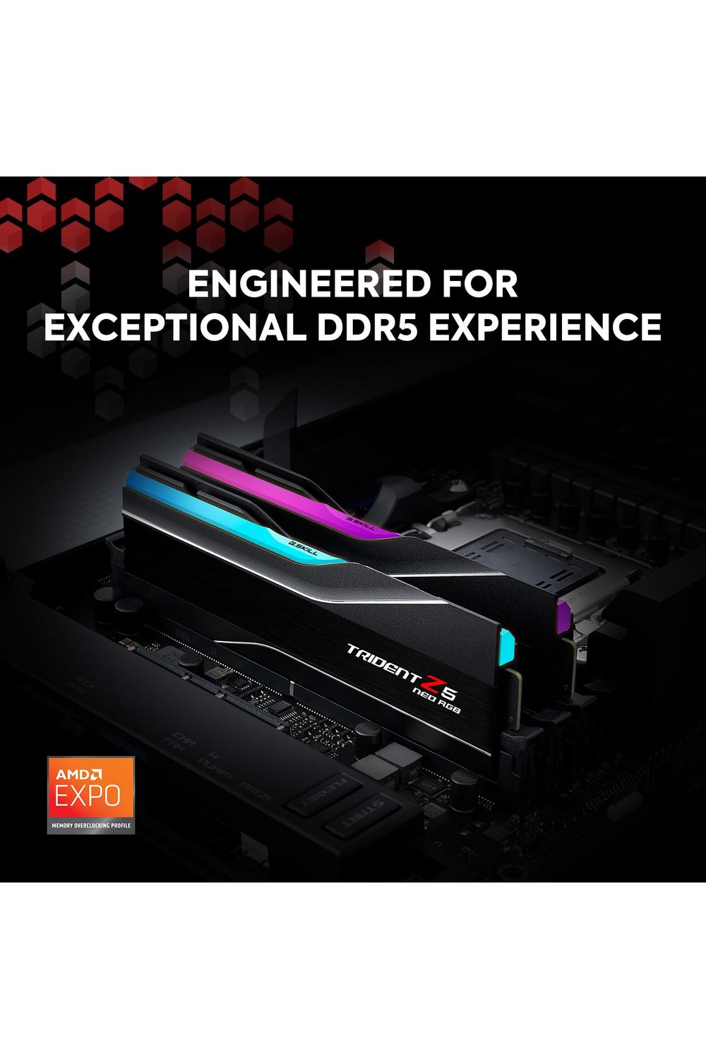 G.SKILL Trident Z5 Neo RGB Series (AMD Expo) DDR5 RAM 32GB (2x16GB) 6000MT/s CL30-38-38-96 1.35V Desktop Computer Memory