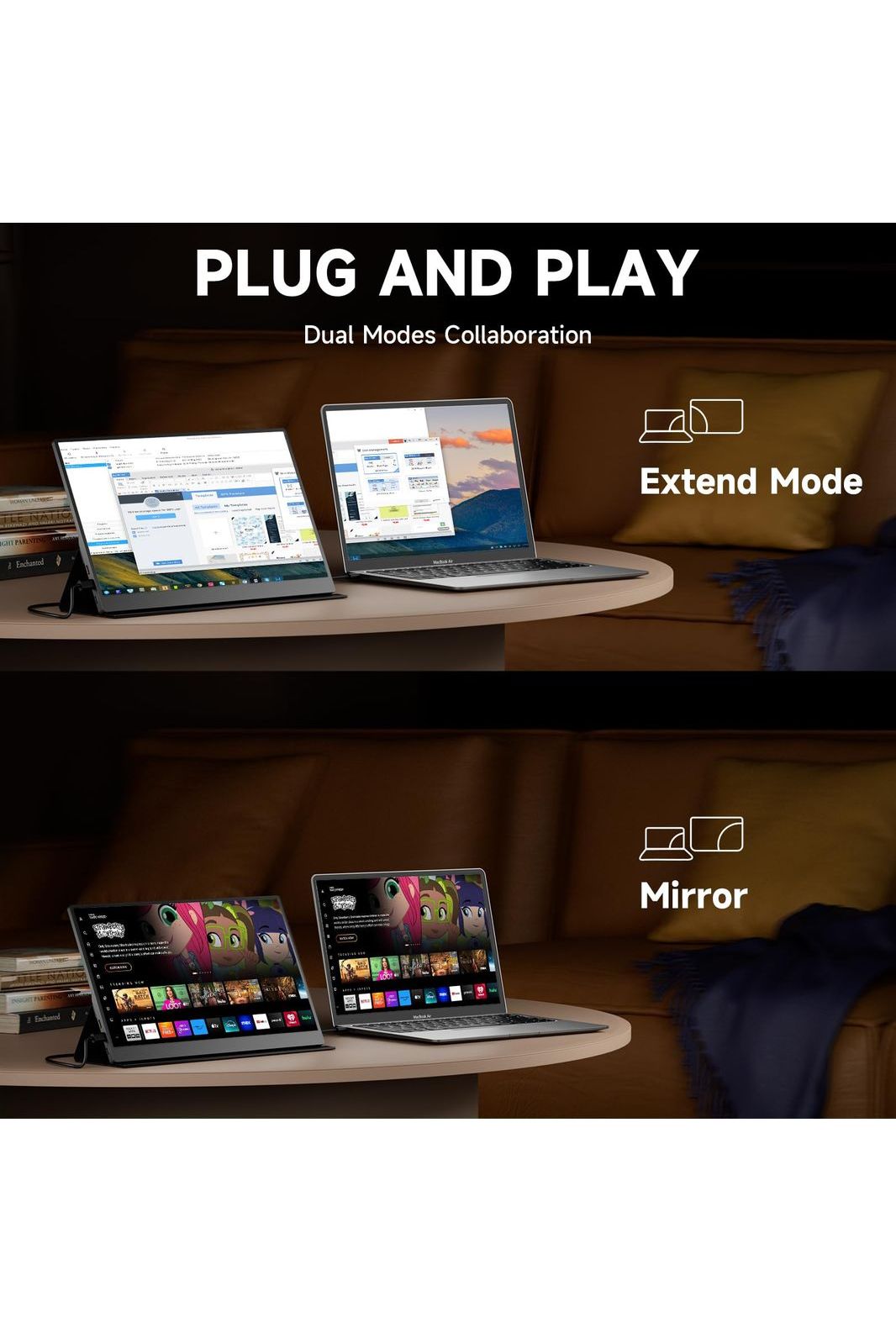 memzuoix 15.6" Portable Monitor 1080P FHD IPS Screen