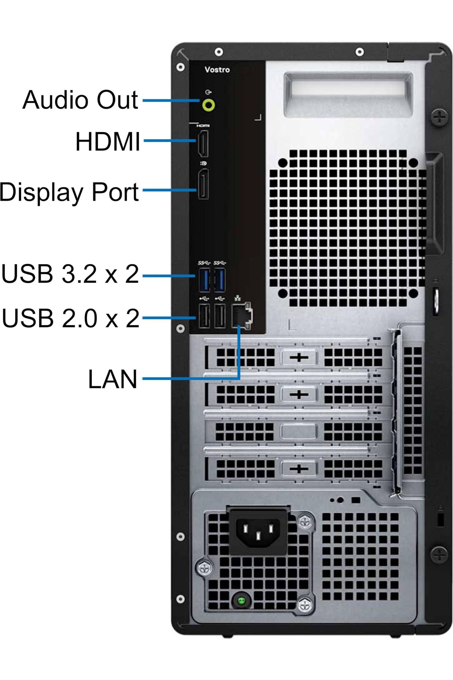 Dell Vostro 3030 Tower Desktop Computer, Intel Core i7-12700K, 32GB RAM, 1TB NVMe SSD