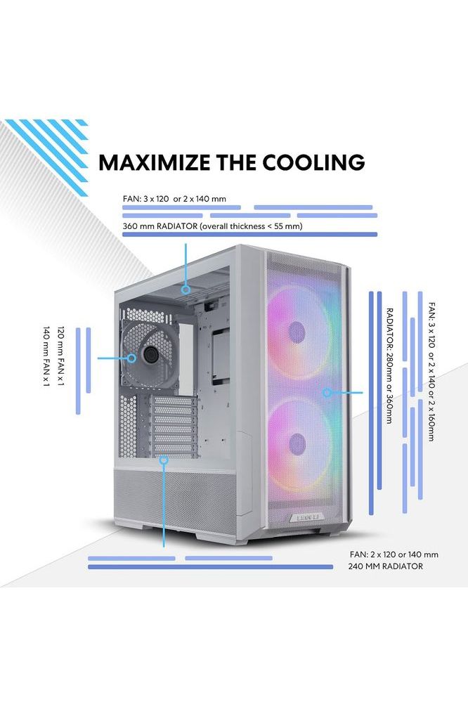 LIAN LI LANCOOL 216 E-ATX PC Case, Airflow Focus RGB Gaming Computer Case