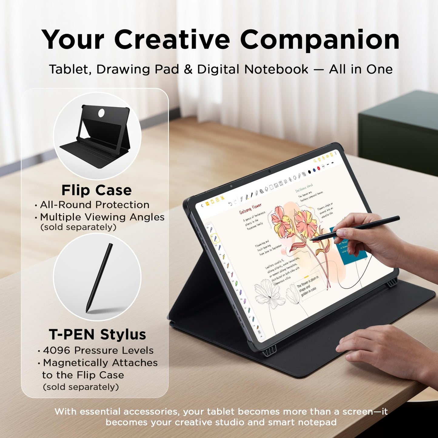 TCL Tablet, 14.3" 256GB Drawing Pad & Digital Notebook, Paper-Like Display, 8+8GB RAM, Gray