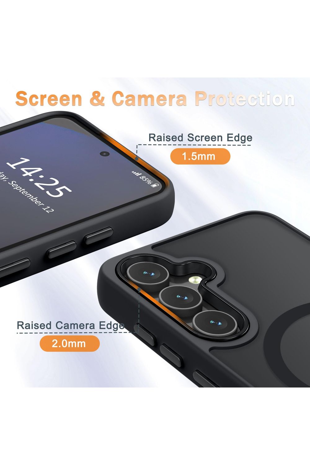 Samsung Galaxy S24 FE Case, Matte Magnetic Phone Case Black