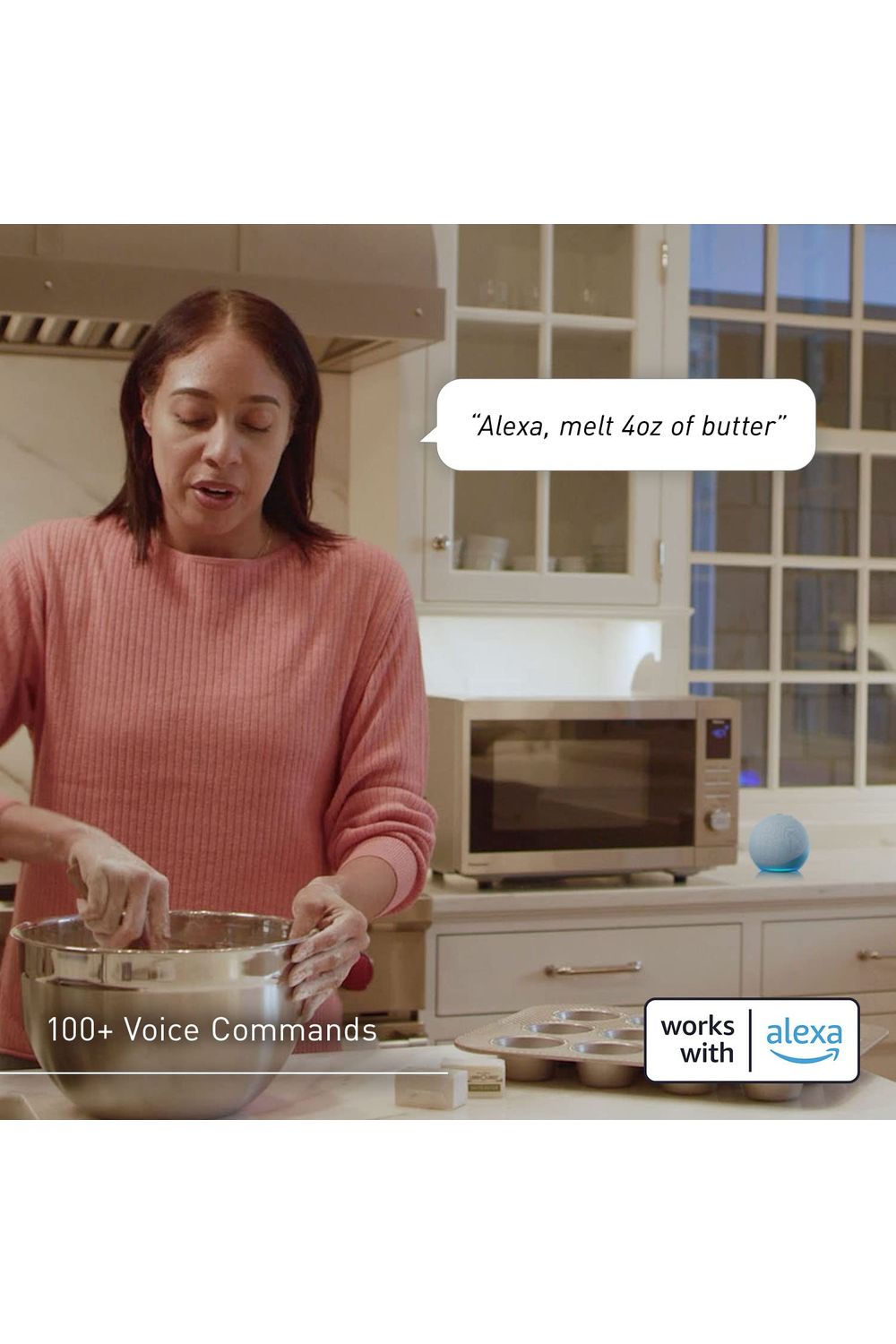 Panasonic NN-SV79MS 1.4 cu.ft Smart Inverter Works with Alexa Countertop Microwave Oven 1200Watt Power with Genius Sensor Cooking, Stainless Steel