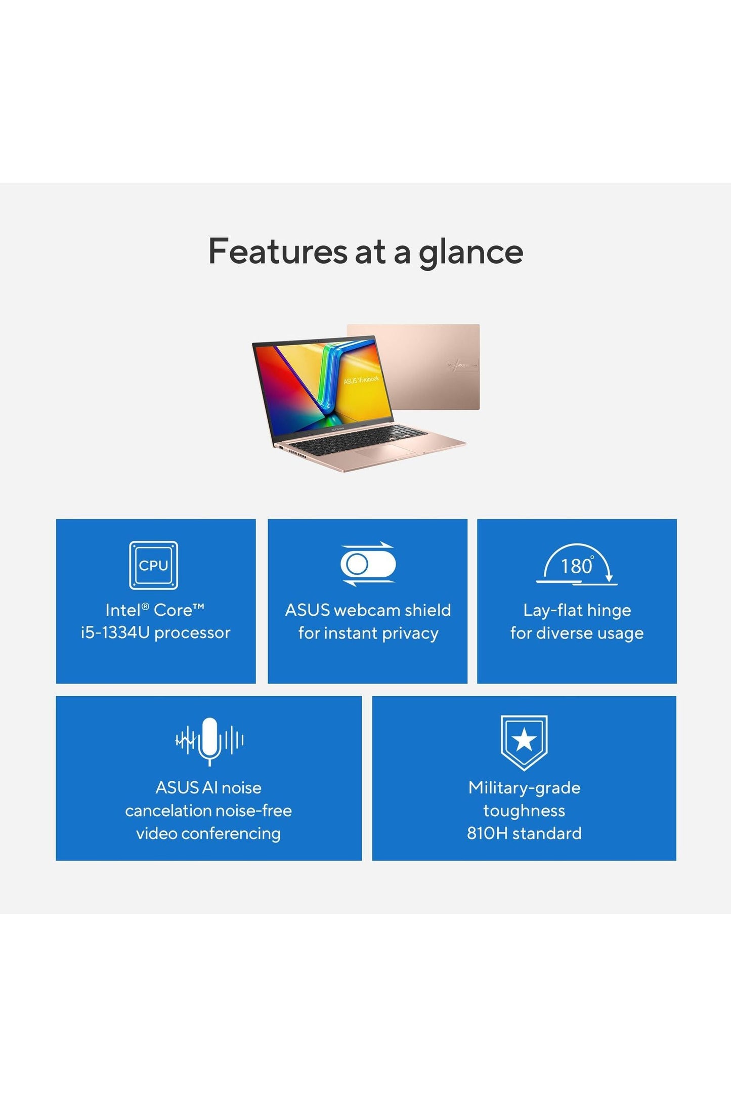 ASUS Vivobook 15 Laptop, Touch Display, Intel Core i5-1334U, Intel Iris Xe Graphics, 16GB Memory, 512GB SSD