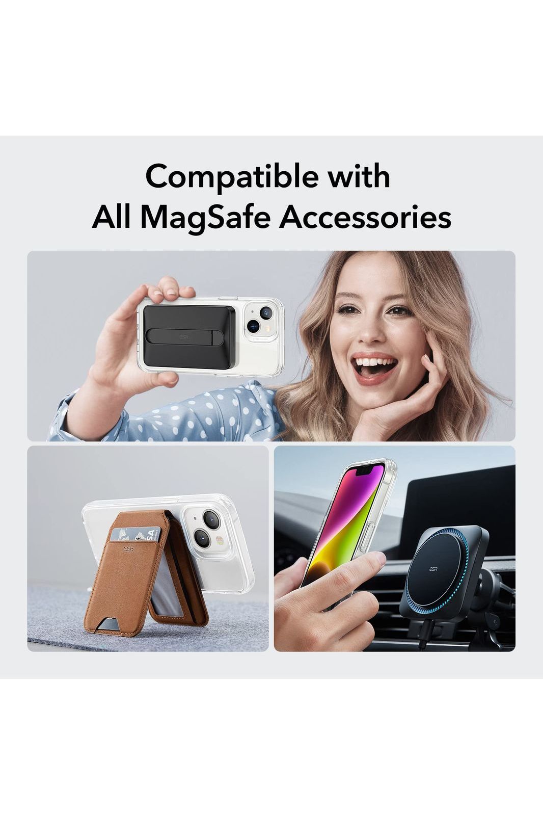 iPhone 14/iPhone 13, Compatible with MagSafe, Classic Hybrid Magnetic, Military Standard, Drop Protection, Scratch-Resistant Back, Clear