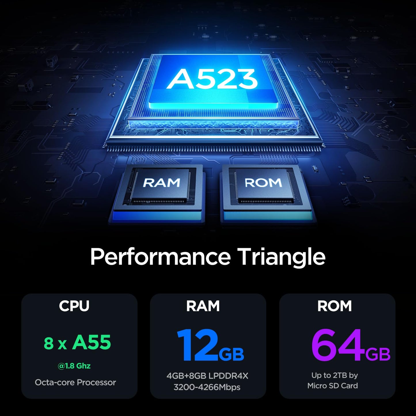 Callsky- Tablet, 10.1 inch, Octa-core, 2 Years Protection, RAM 12GB, ROM 64GB(Up to 2 TB), Black