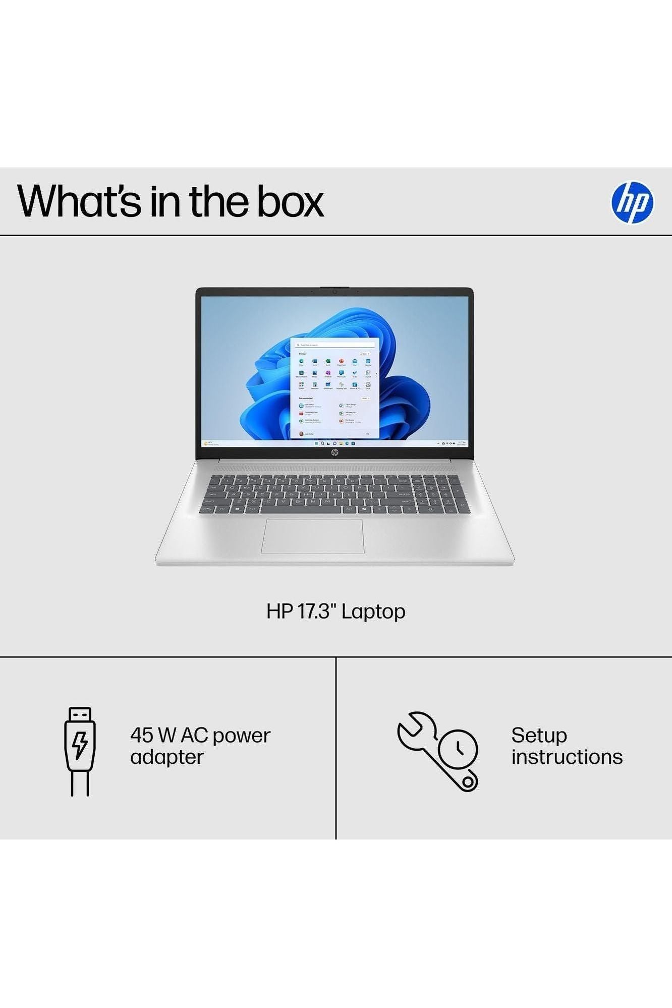 HP 17.3 inch Laptop, HD+ Display, AMD Ryzen 5 7520U, 16 GB RAM, 512 GB SSD, AMD Radeon Graphics