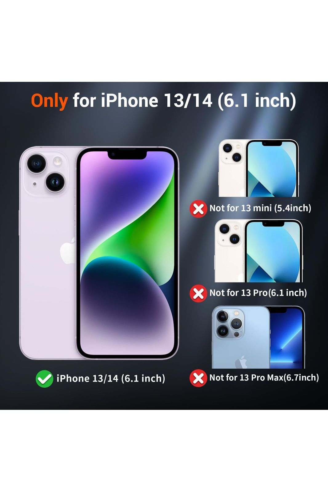 iPhone 14 Case & iPhone 13 Case (Compatible with MagSafe)(Military Grade Drop Protection) Translucent Matte Shockproof, Black