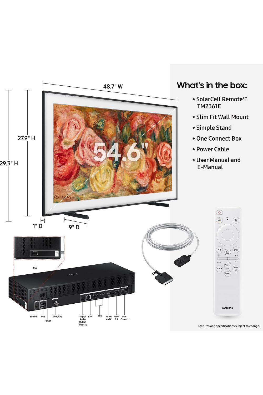 Samsung 55-Inch Class QLED 4K LS03D The Frame Series Quantum HDR Smart TV w/Dolby Atmos