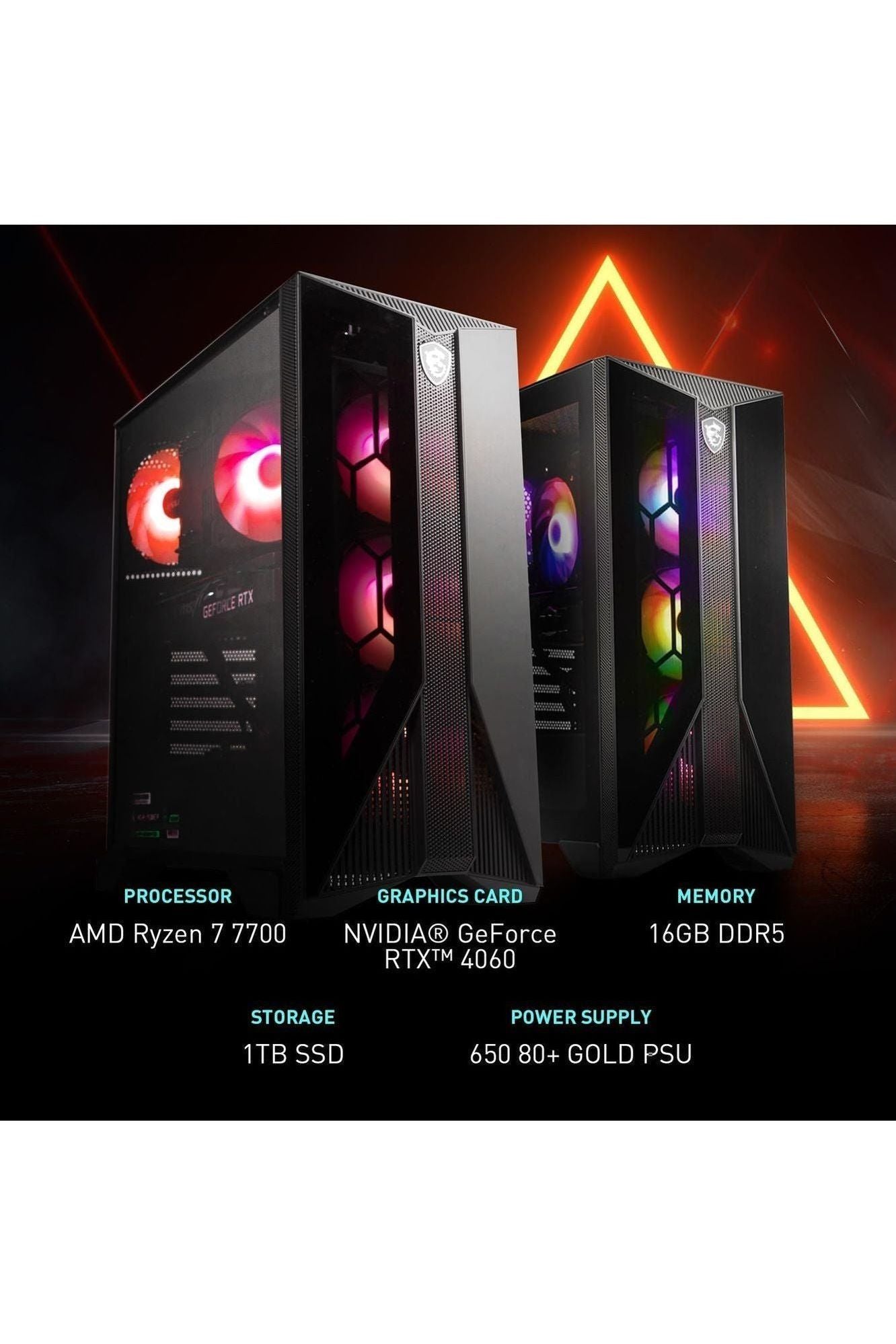 MSI Aegis Z2 Gaming Desktop: AMD Ryzen R7-7700, 16GB DDR5, 1TB m.2 SSD