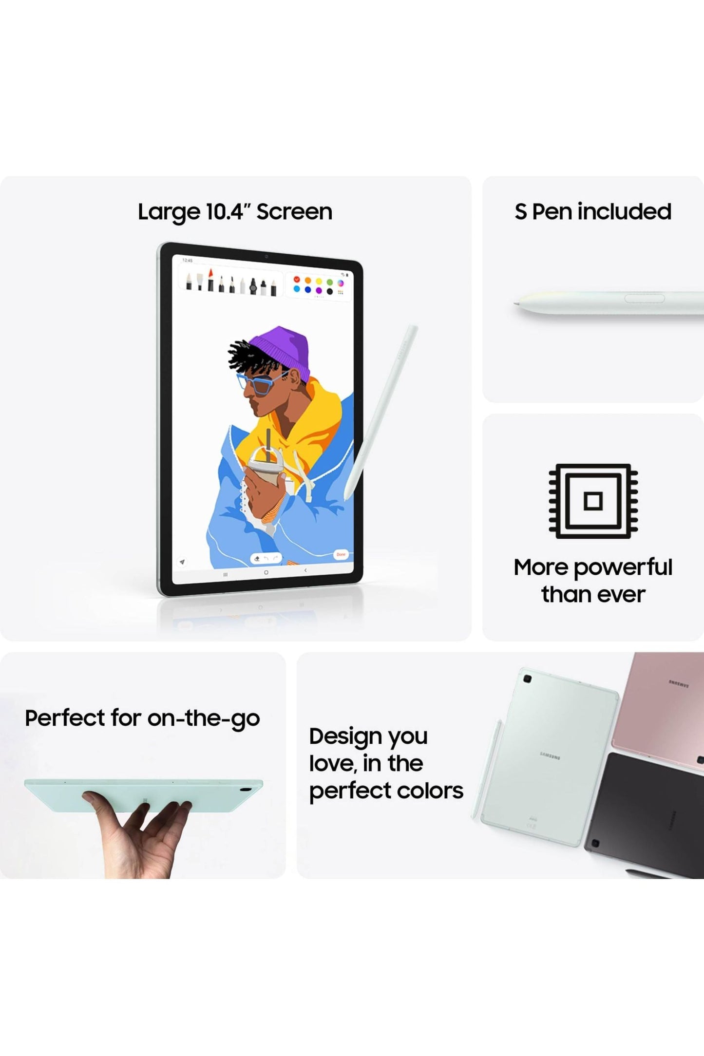 Samsung Galaxy Tab S6 Lite (2024) 10.4" 64GB WiFi Android Tablet, S Pen for Note-Taking, Oxford Gray