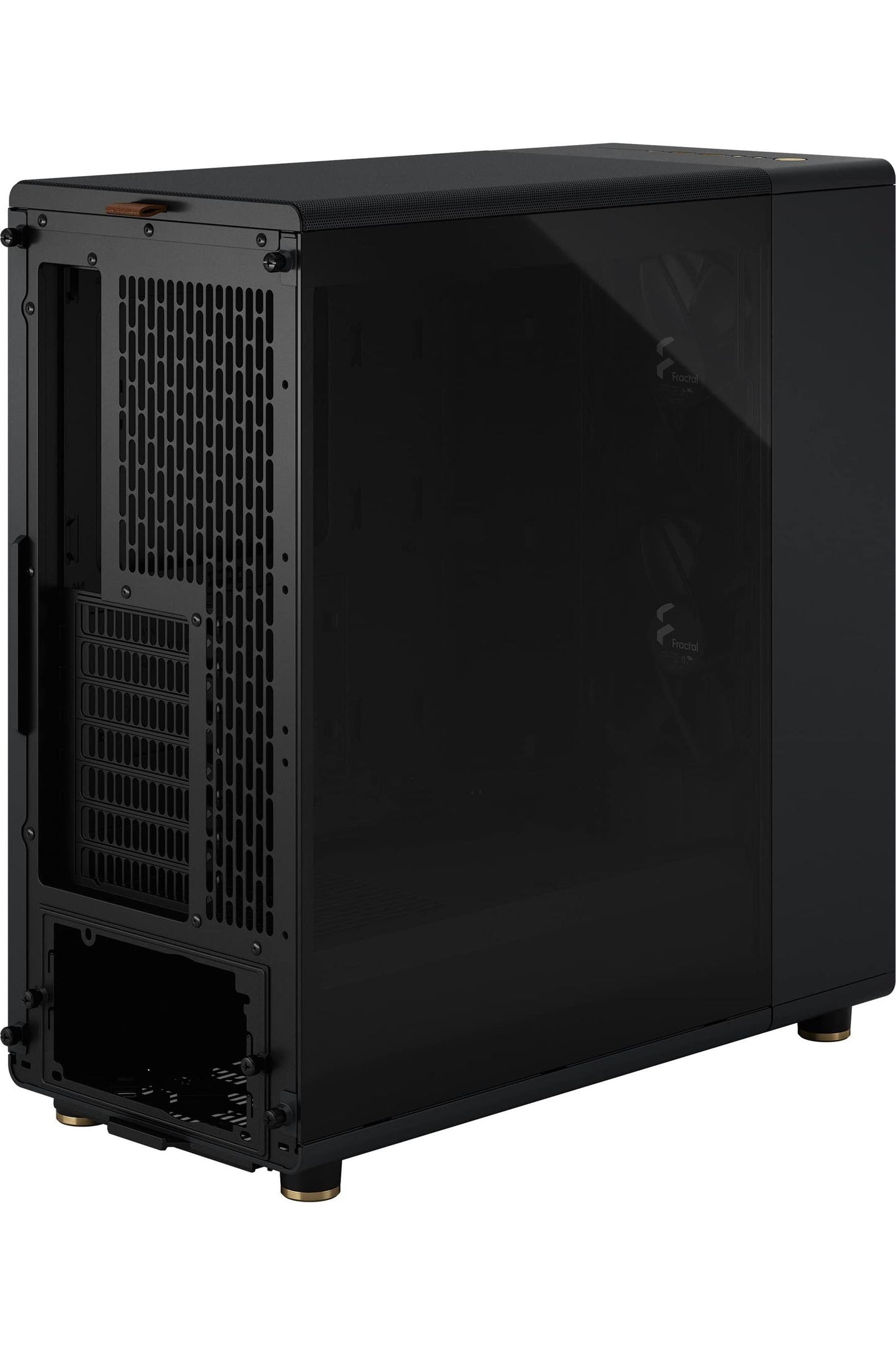 Fractal Design North Charcoal Black Tempered Glass Dark - Genuine Walnut Wood Front - Glass Side Panel - Tower PC Gaming Case