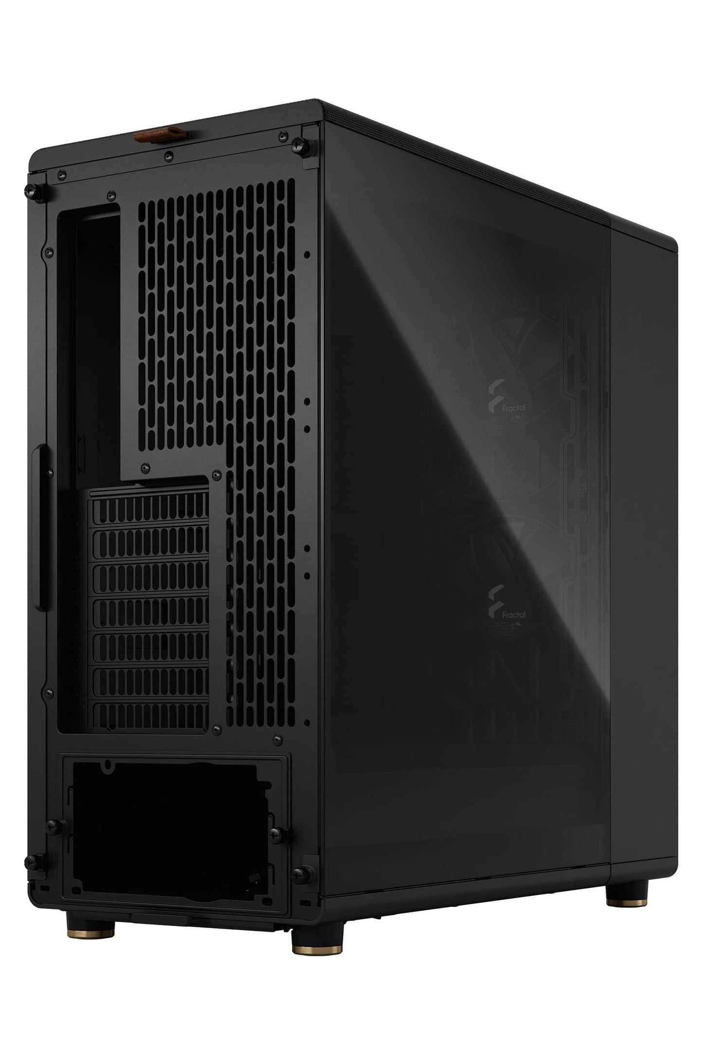 Fractal Design North Charcoal Black Tempered Glass Dark - Genuine Walnut Wood Front - Glass Side Panel - Tower PC Gaming Case