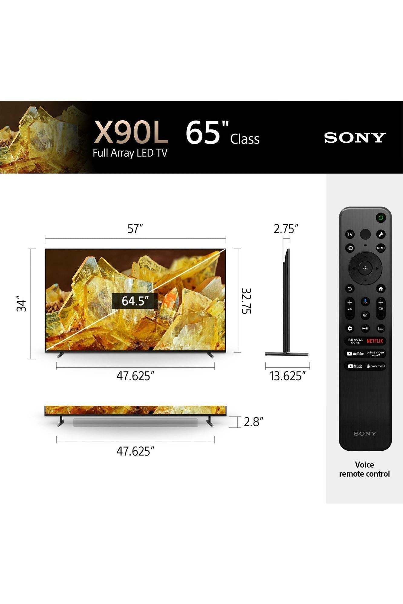 Sony 65 Inch 4K Ultra HD TV X90L