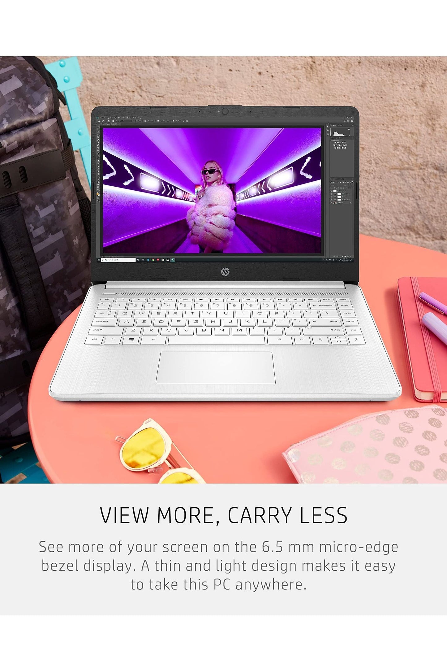 HP 14 Laptop, Intel Celeron N4020, 4 GB RAM, 64 GB Storage, 14-inch Micro-edge HD Display