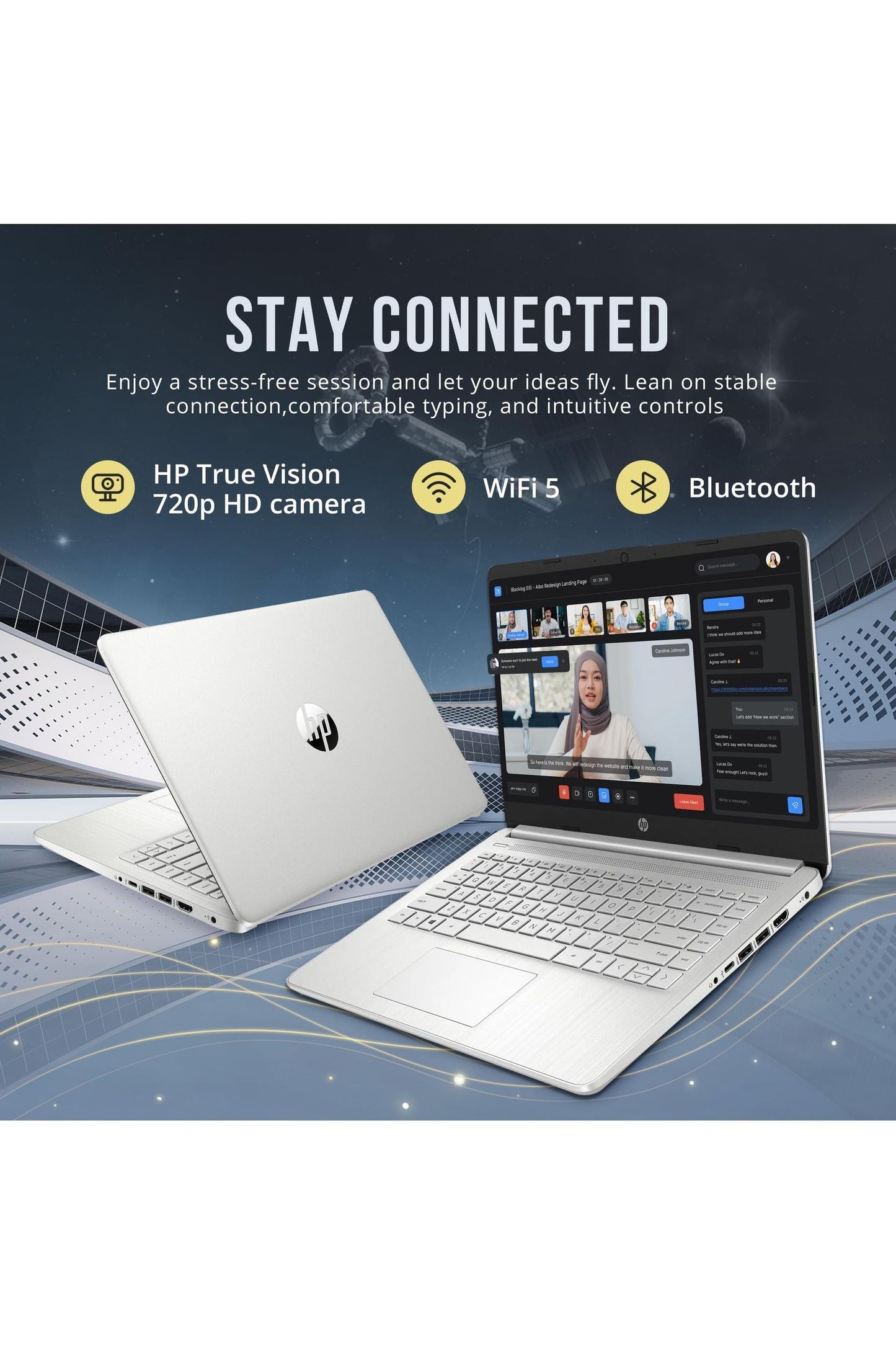 HP Stream 14" HD BrightView Laptop, Intel Celeron N4120, 16GB RAM, 288GB Storage (128GB eMMC + 160GB Docking Station Set)