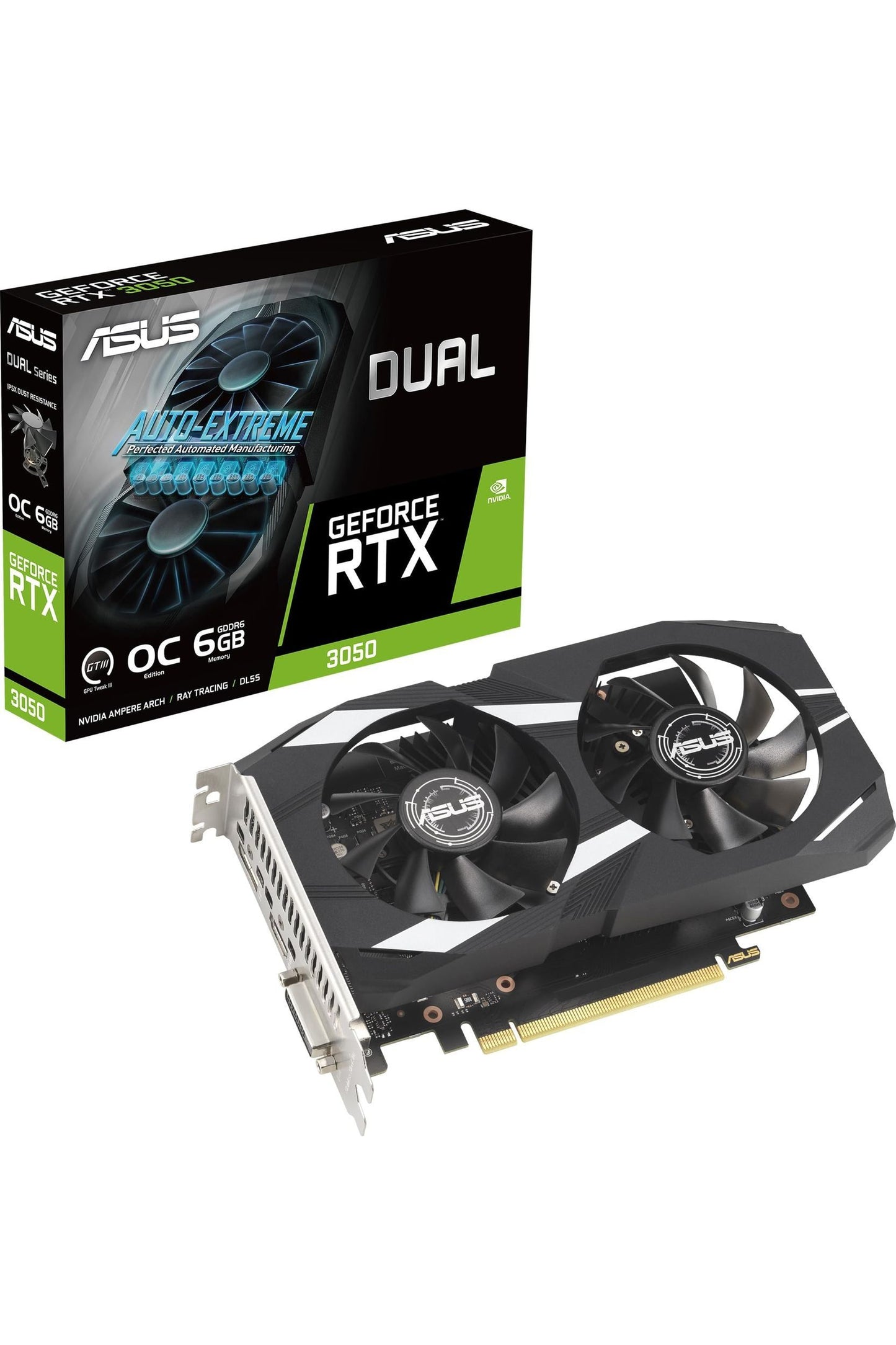 ASUS Dual NVIDIA GeForce RTX 3050 6GB OC Edition Gaming Graphics Card