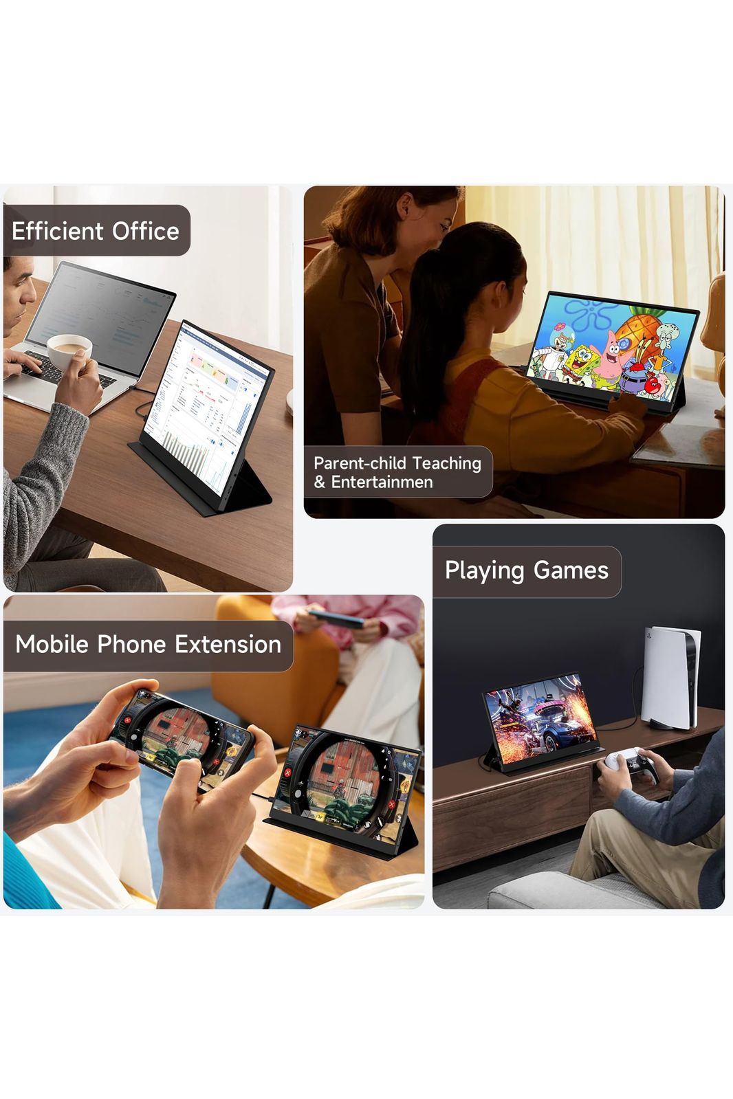 memzuoix 15.6" Portable Monitor 1080P FHD IPS Screen