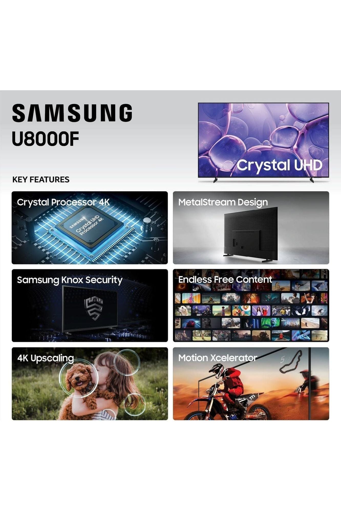 Samsung 65-Inch Class Crystal UHD U8000F 4K Smart TV