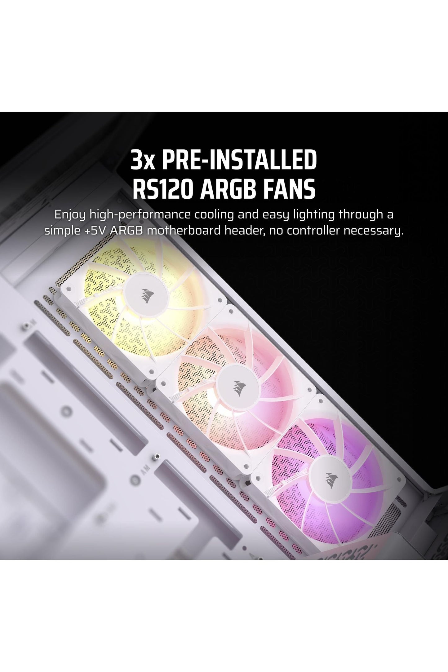 CORSAIR 3500X ARGB Mid-Tower ATX PC Case – Panoramic Tempered Glass
