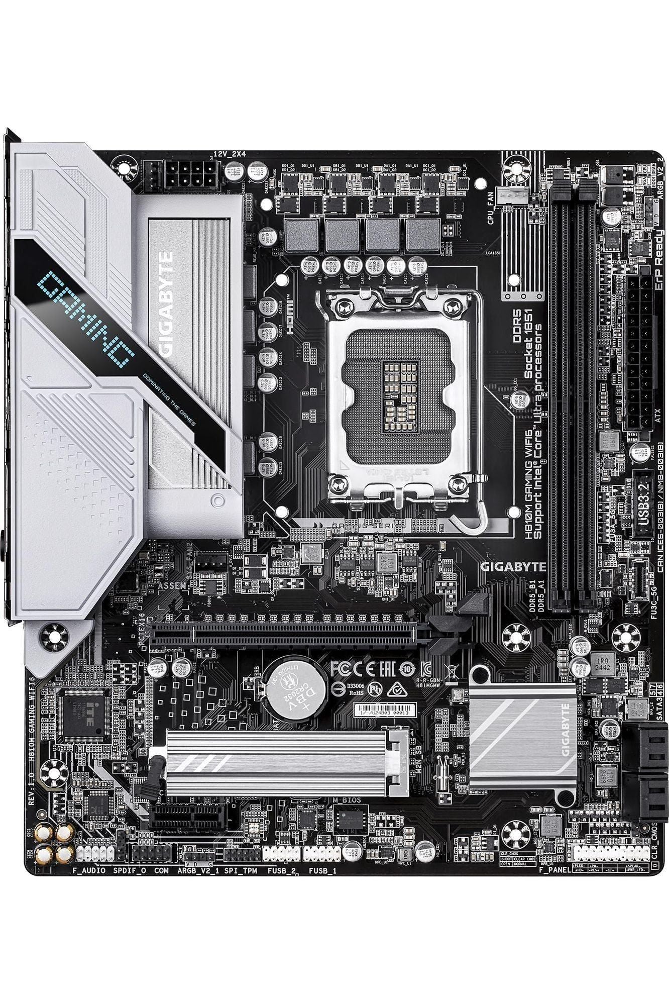 GIGABYTE H810M GAMING WIFI6 Motherboard - Intel Core Ultra (Series 2) Processors