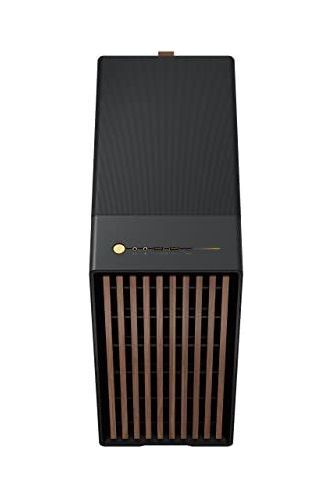 Fractal Design North Charcoal Black Tempered Glass Dark - Genuine Walnut Wood Front - Glass Side Panel - Tower PC Gaming Case