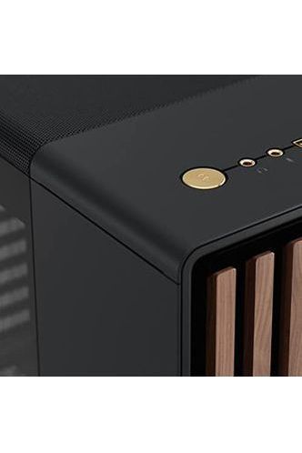 Fractal Design North Charcoal Black Tempered Glass Dark - Genuine Walnut Wood Front - Glass Side Panel - Tower PC Gaming Case