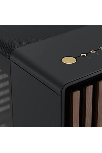 Fractal Design North Charcoal Black Tempered Glass Dark - Genuine Walnut Wood Front - Glass Side Panel - Tower PC Gaming Case