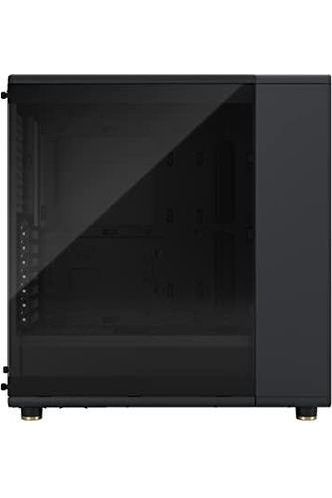 Fractal Design North Charcoal Black Tempered Glass Dark - Genuine Walnut Wood Front - Glass Side Panel - Tower PC Gaming Case