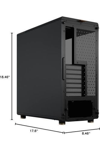 Fractal Design North Charcoal Black Tempered Glass Dark - Genuine Walnut Wood Front - Glass Side Panel - Tower PC Gaming Case