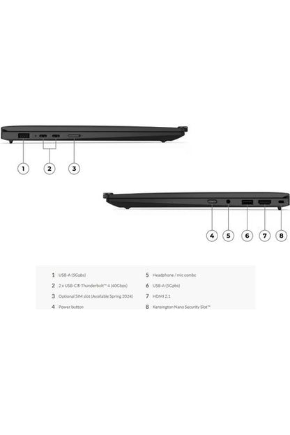 Lenovo Gen 12 ThinkPad X1 Carbon Laptop with Intel Ultra 7 165U vPro Processor, 14" WUXGA 100% sRGB Touchscreen, 32GB 6400MHz RAM, 1TB Gen4 Performance SSD