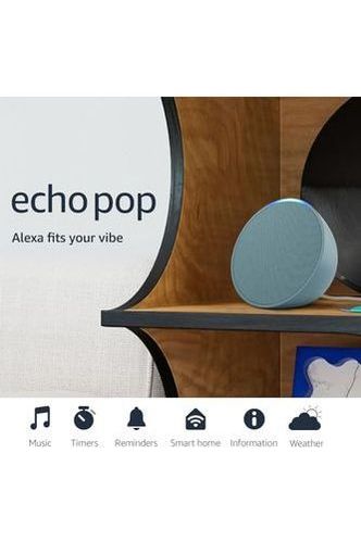 Amazon Echo Pop (newest model), Our smallest Alexa speaker, Fits in any room, Midnight Teal