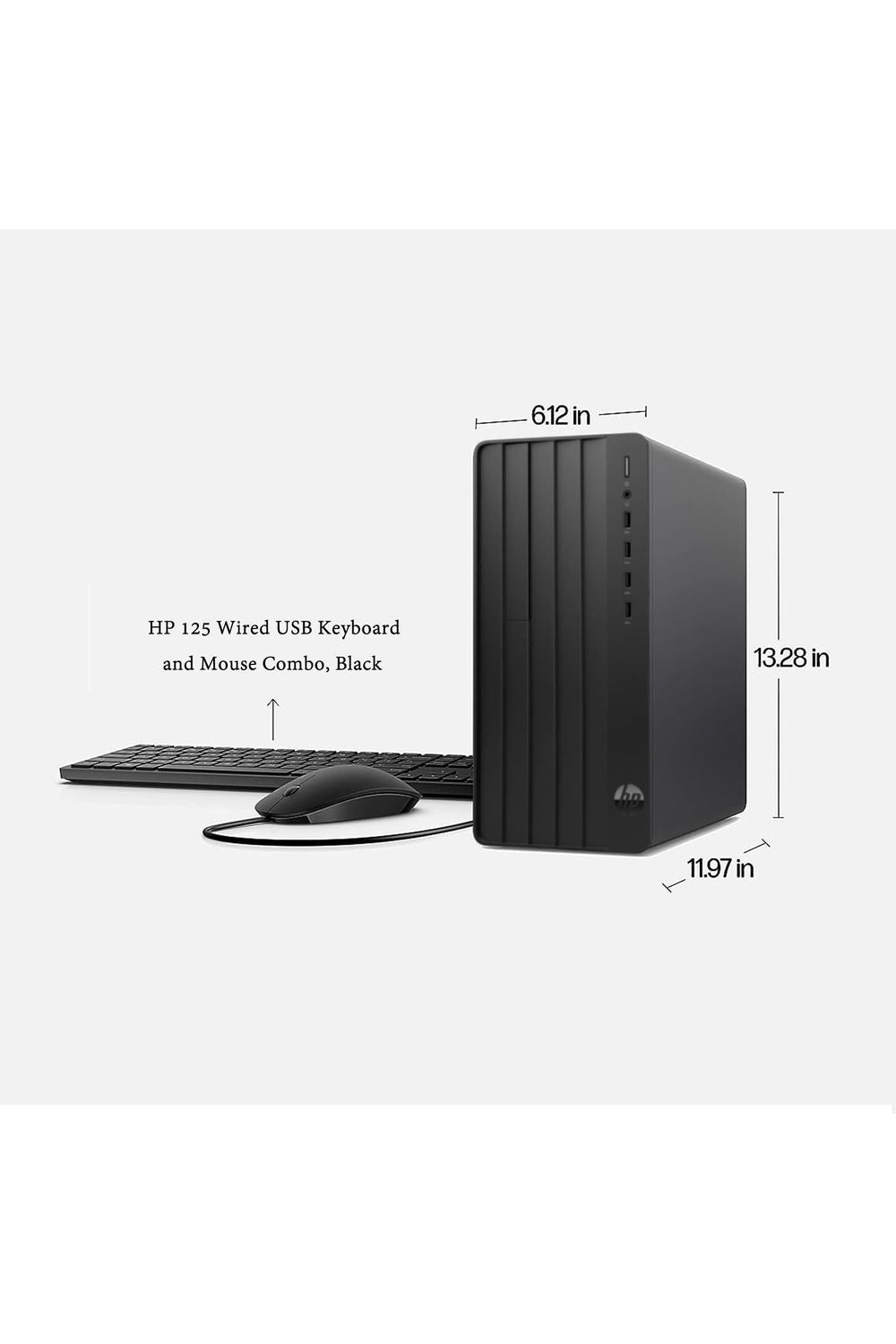 HP Pro Tower 290 G9 Business Desktop, 12th Gen Intel 4-Core Processor (Beats Core i7-9700), 16GB RAM, 256GB PCIe SSD + 1TB HDD