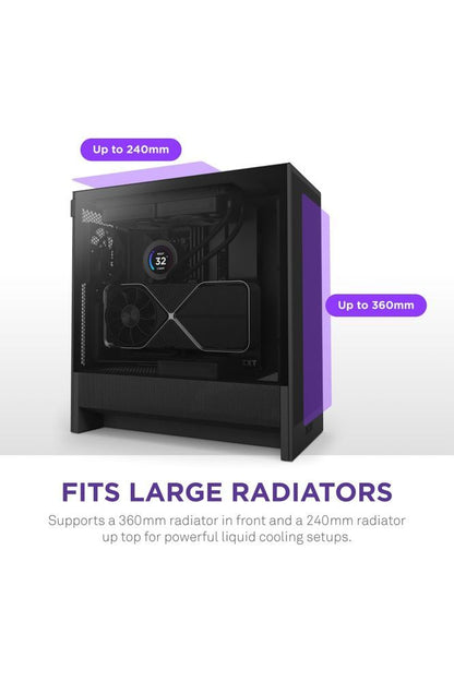 NZXT H5 Flow 2024 - Compact ATX Mid-Tower PC Gaming Case