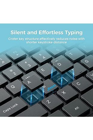 Wireless Keyboard and Mouse Combo, Lovaky 2.4G Full-Sized Ergonomic Keyboard & Mouse