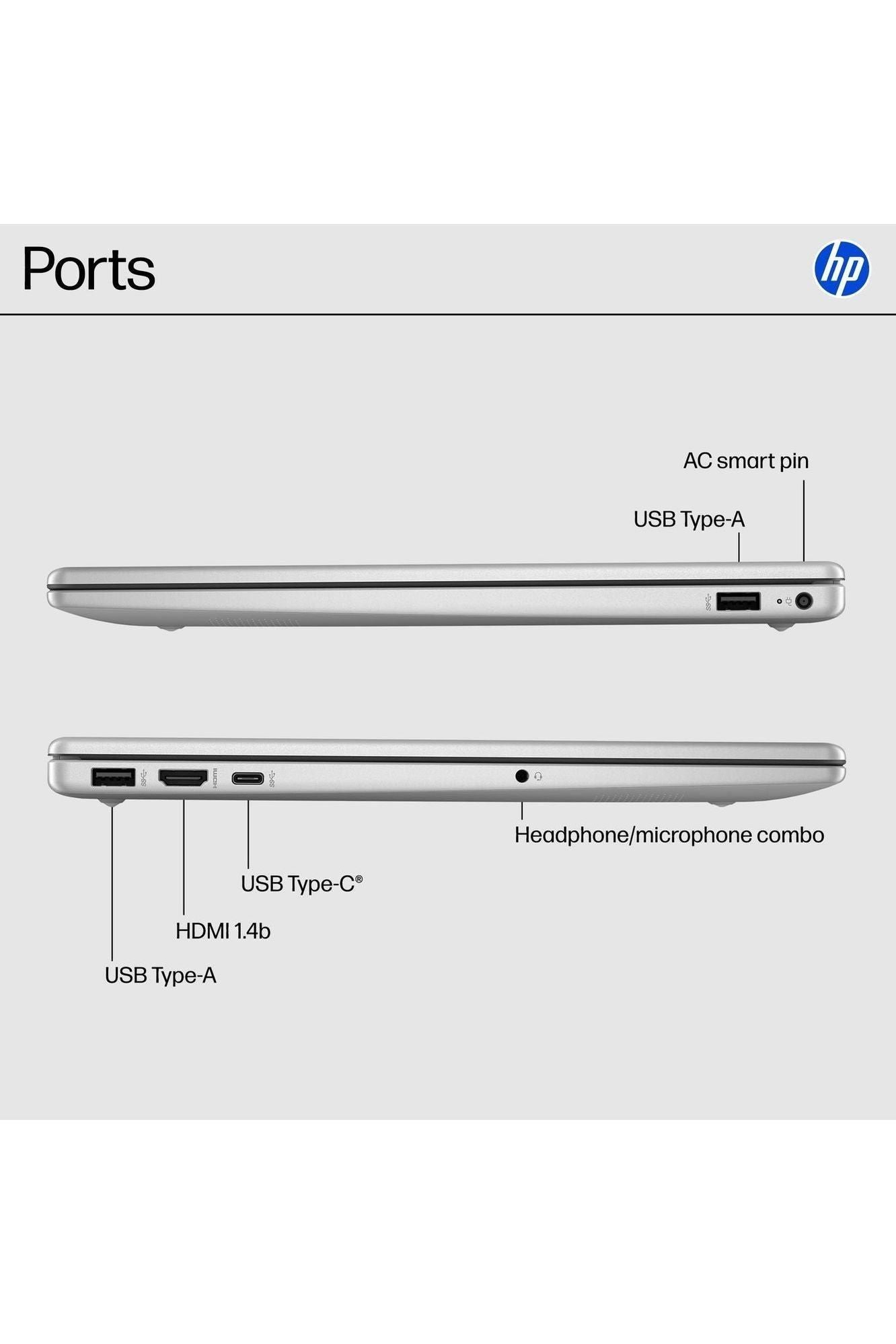HP 15.6 inch Laptop, HD Touchscreen Display, AMD Ryzen 3 7320U, 8 GB RAM, 128 GB SSD, AMD Radeon Graphics