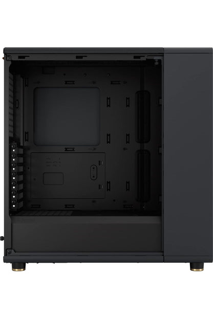 Fractal Design North Charcoal Black Tempered Glass Dark - Genuine Walnut Wood Front - Glass Side Panel - Tower PC Gaming Case